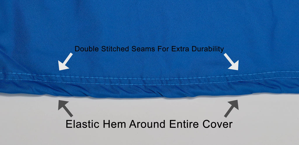 Weatherproof Jet Ski Cover For KAWASAKI Jet Ski STX-12F 2003-2004 - BLUE / Black Color - All Weather - Trailerable - Protects from Rain, Sun, UV Rays, And More! Includes Trailer Straps And Storage Bag