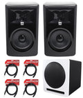 2) JBL 306P MkII 6" 2-Way Powered Studio Monitors Speakers+10" Active Subwoofer