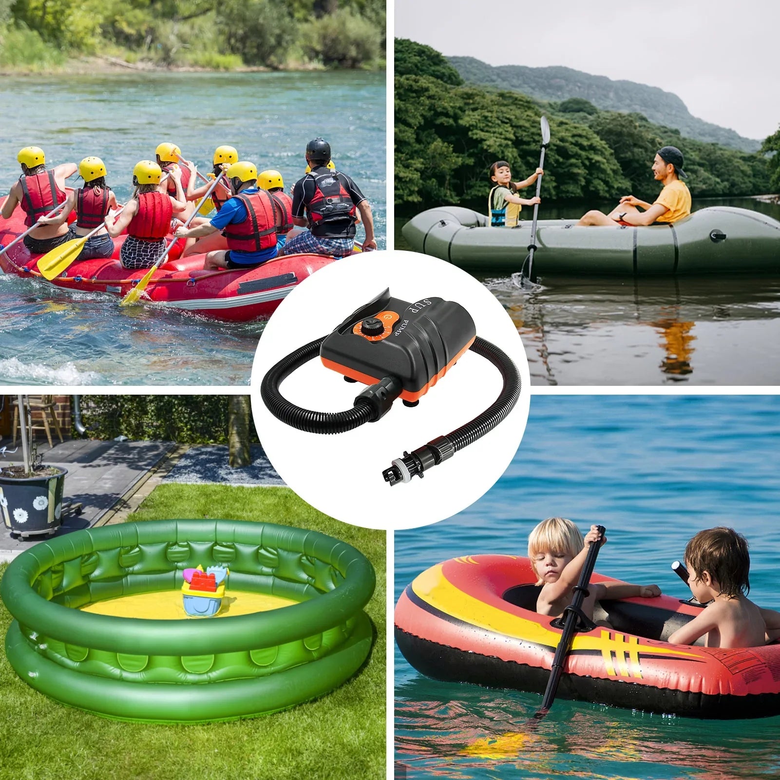 STERMAY Inflation Pump,And Boat 16psi Inflation Pump With 6pcs With 6pcs Nozzles InflatableAnd Air Pump 6pcs Nozzles Inflatable Siuke Pump Boat 16psi Laoshe Pump Huiop 16psi Jinmie