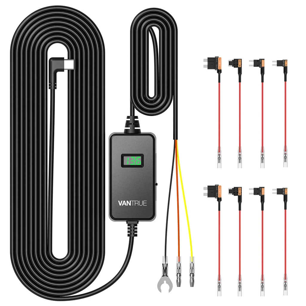 Vantrue Hardwiring Cable for USB-C Dashcams with LCD Monitor (See listing)