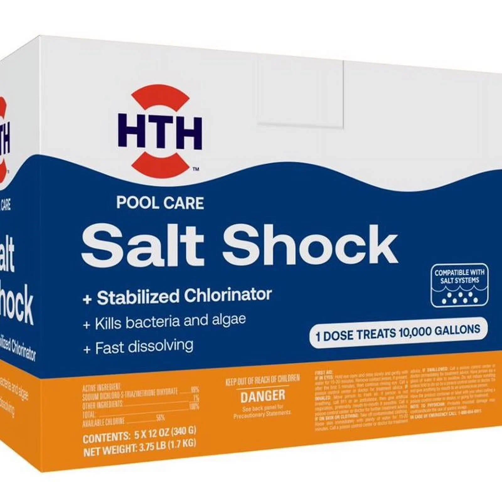 HTH Salt Pool Shock 5 x 12oz (Pack of 6)