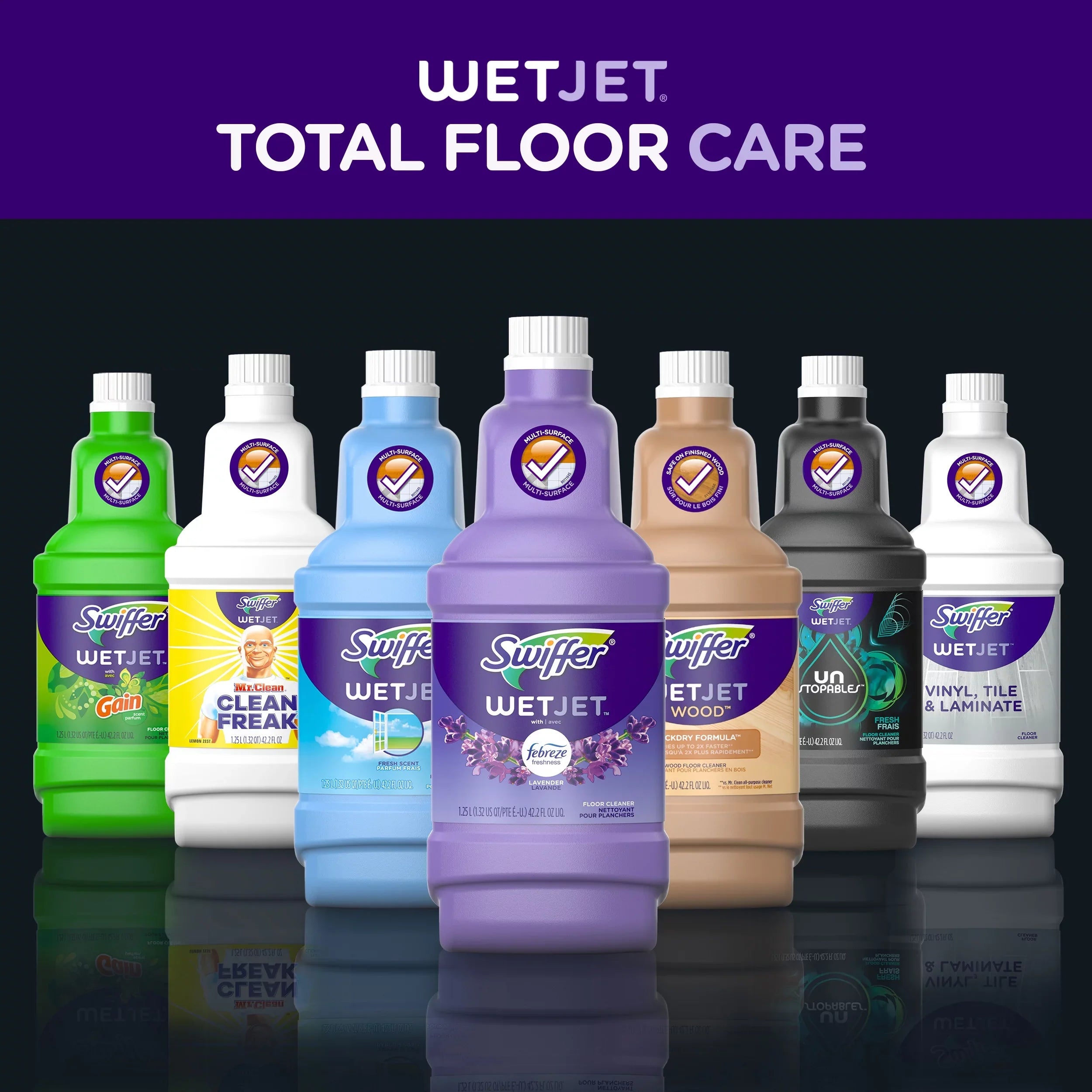 Swiffer WetJet Floor Cleaner Solution Refills, Lemon, 2 Ct