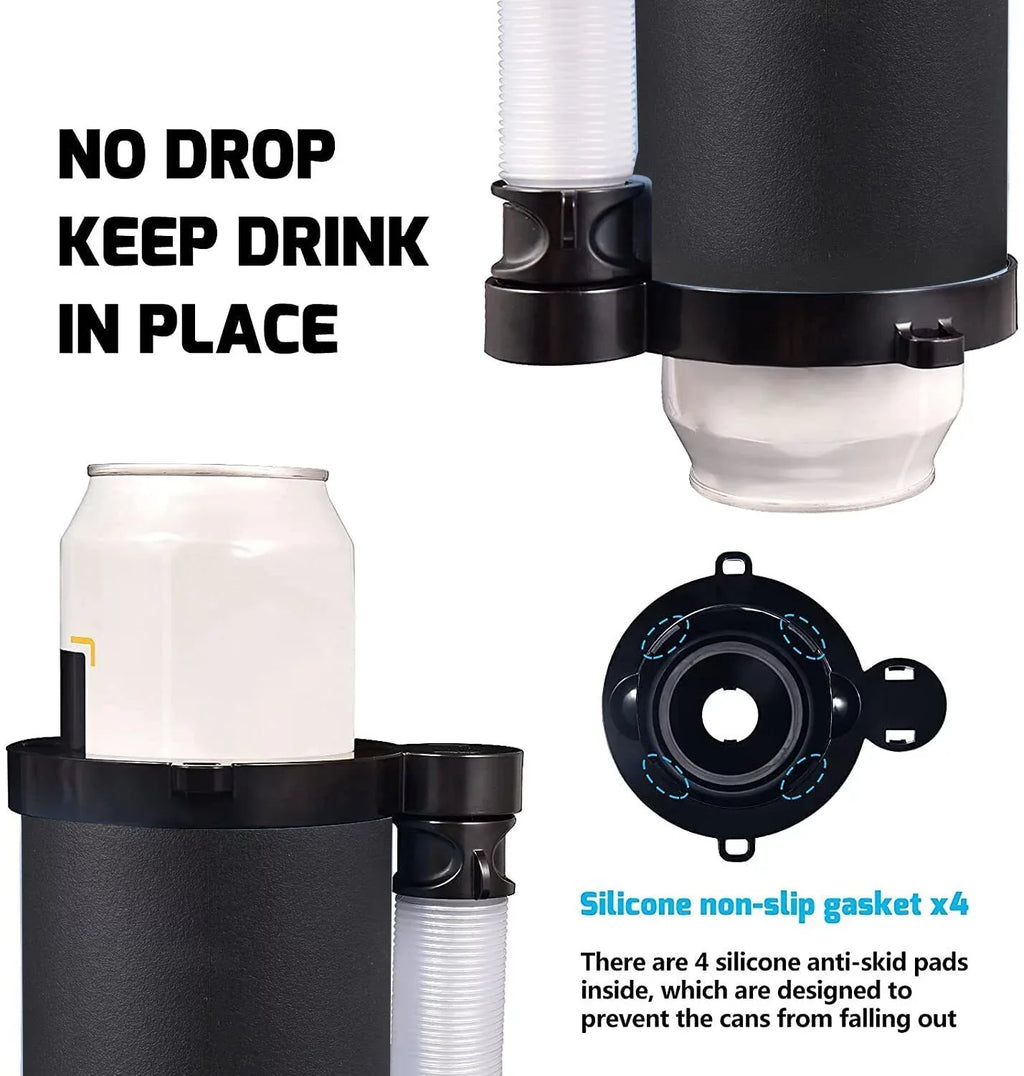 Jahy2Tech Portable Can/Bottle Cooler Cup with 2 Detachable Expandable Hose and Bottle Opener Keychain,Hose Funnel Cup for Beverage Drink, Built for Party Bottle Bottle Drinking Funnel(Black)