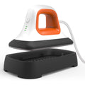 Mini Heat Press Machine 7" * 3.8" in Portable Iron Heat Transfer Machine with Fast Heating for T-Shirt Clothes Hat Bags, Orange