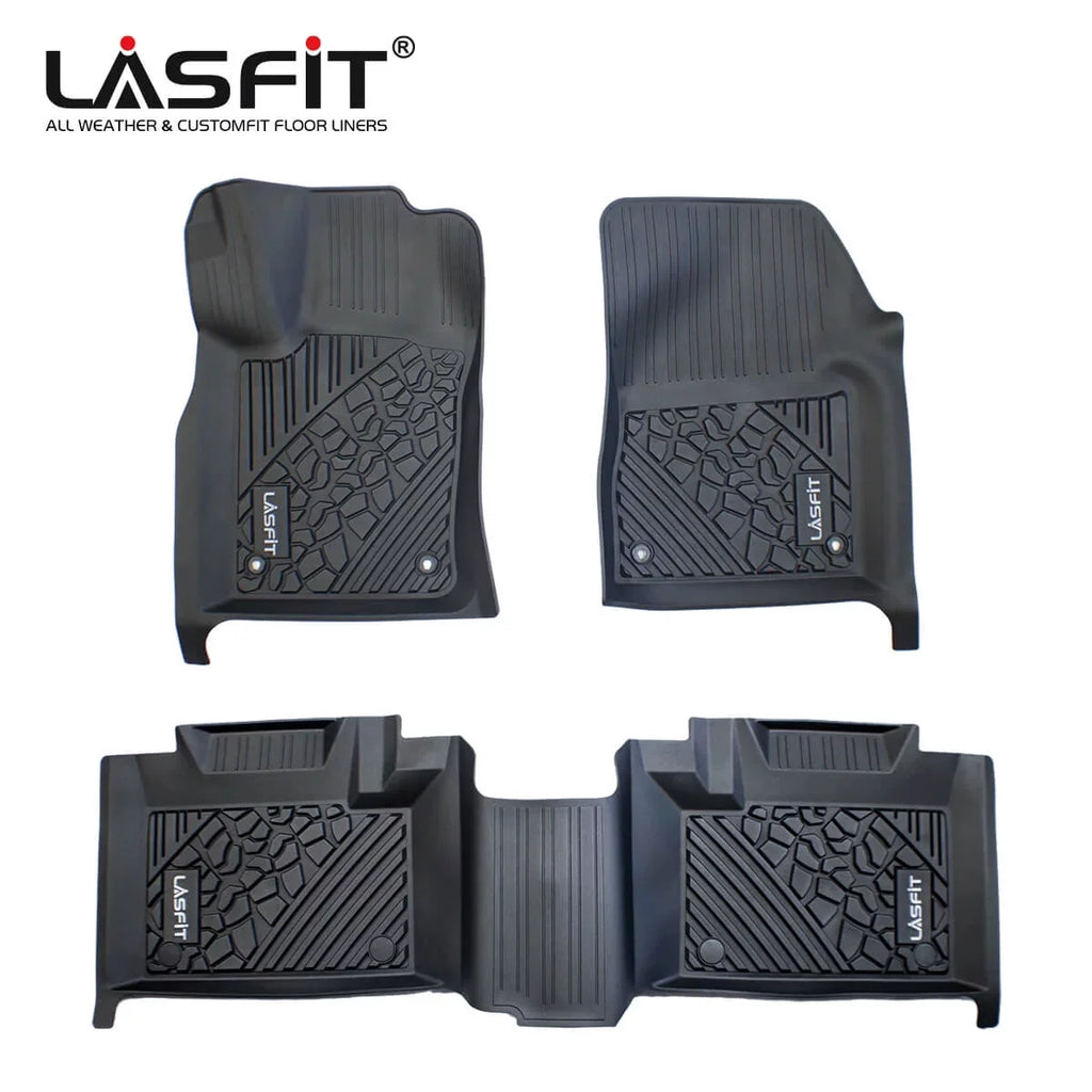 Lasfit Floor Liners for 2013- 2015 Jeep Grand Cherokee （Fit Bench Seating ONLY）,for 2013-2021 Dodge Durango (Fit Bench Seating on 2nd Row only),All Weather Fit TPE Floor Mats Set