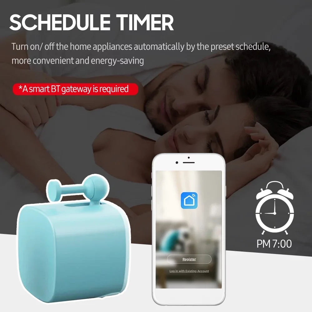 BT Fingerbot Home Automation Controller APP Control Voice Control Schedule Timer Fingerbot Home Appliances Switch Pusher Smart Controller (BT Gateway Required)