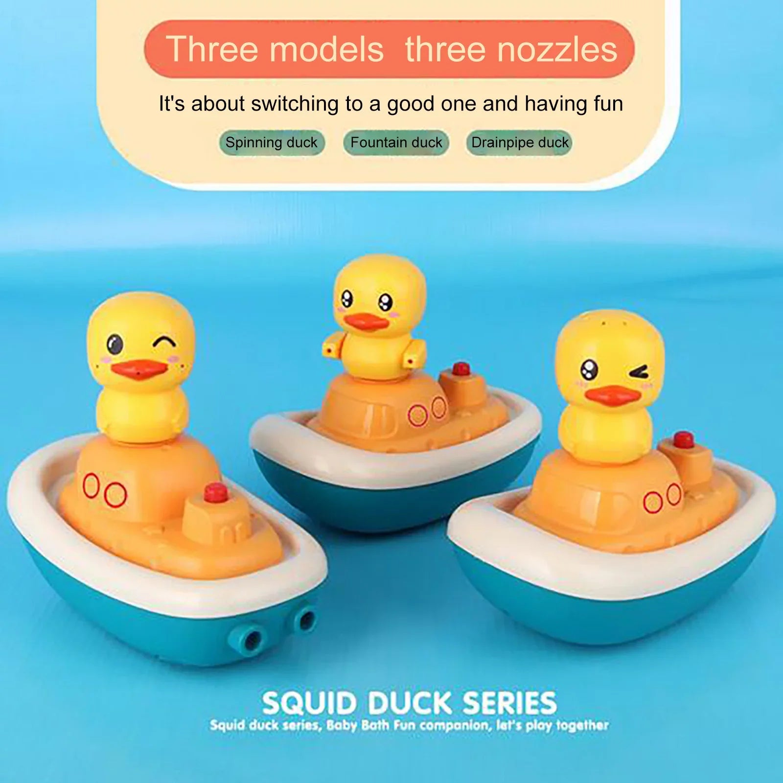 YHAIOGS Baby Shower TOys, Electric Liquid Spray TOys, 3 Kinds of Revolving Ship Ducks