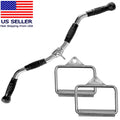 FITNESS MANIAC Home Gym Tricep Cable Attachments: COMBO 30 Inch Bar D Metal Pair Handle