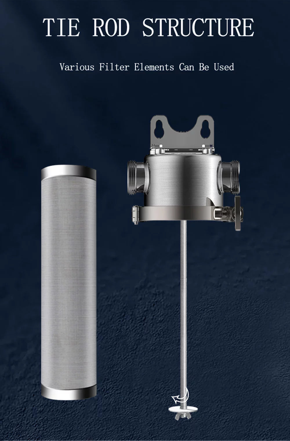 TECHTONGDA Front Liquid Filter Housing 10 inch Filter 1 inch NPT for Whole House Liquid Purification 304 Stainless Steel 8000L/h
