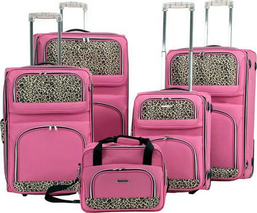 Rockland F07L-PINK 5PC LUGGAGE SET - PINK