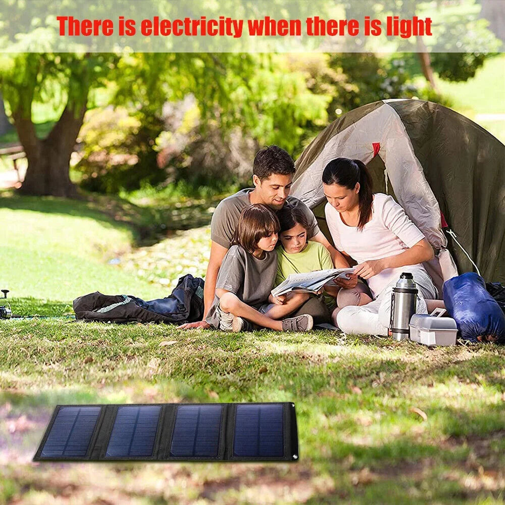 MDHAND 80W Solar Panel Foldable Suitable for Portable Power Station, iPhone, Ipad, Mobile pc USB Port, Suitable for Outdoor Camping Caravan RV Travel