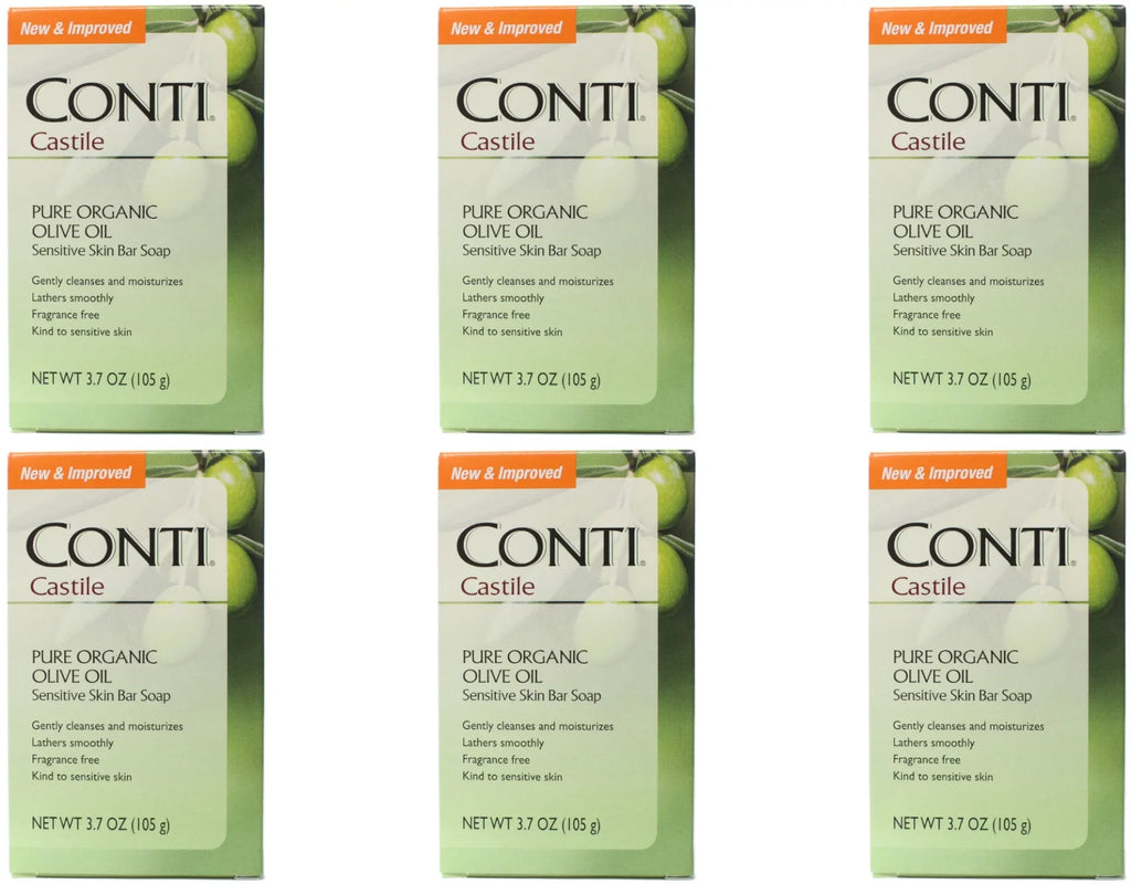 6 Pack - Conti Castile Olive Oil Soap 3.7oz Each
