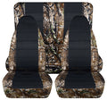 T214-Designcovers Compatible with 1997-2002 Jeep Wrangler TJ Camo 2door Seat Covers Woods Camouflage and Black - Full Set Front & Rear