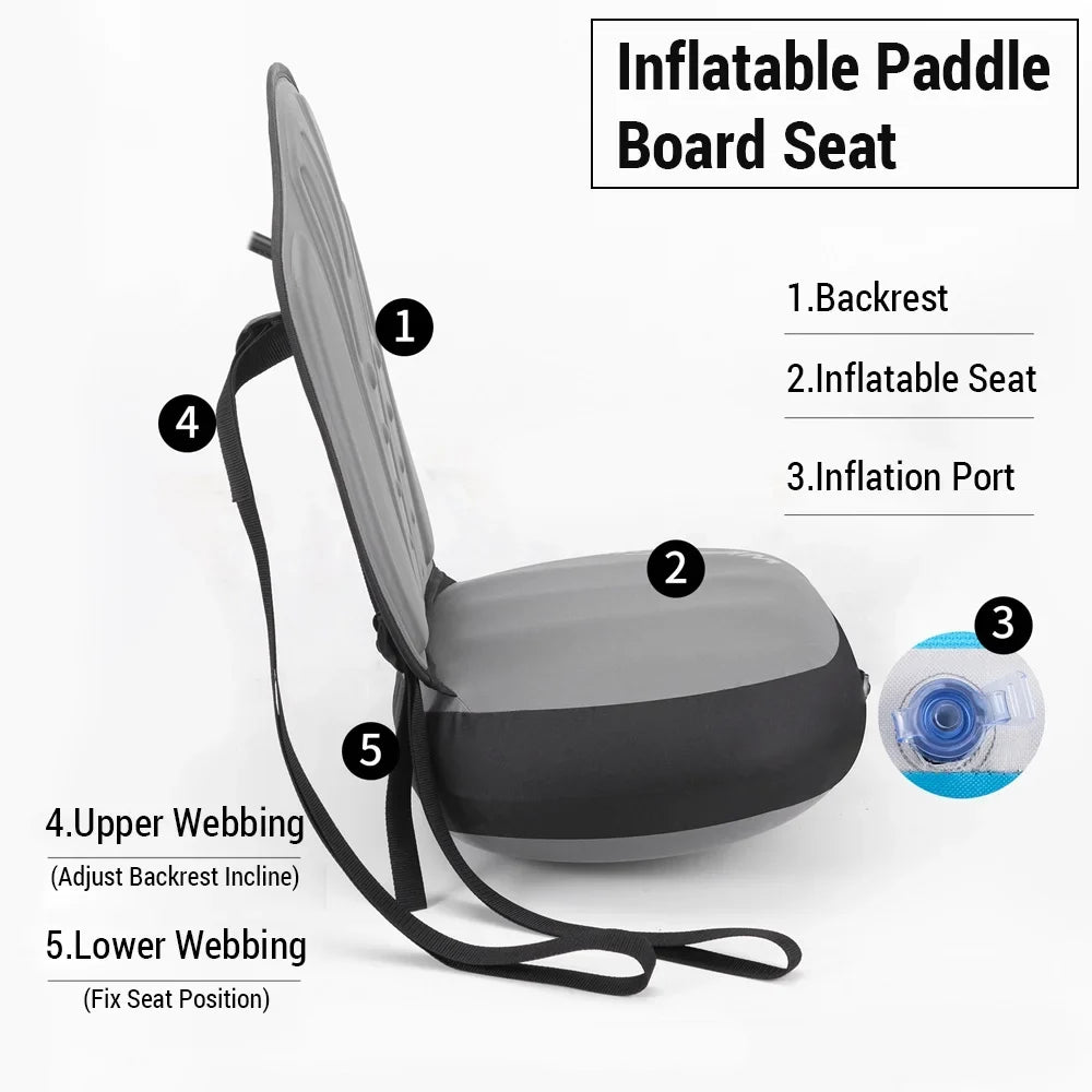 WKERSIY Detachable Kayak Seat with Back Support Inflatable Paddle Board Adjustable Seat Comfortable Kayaking Accessory