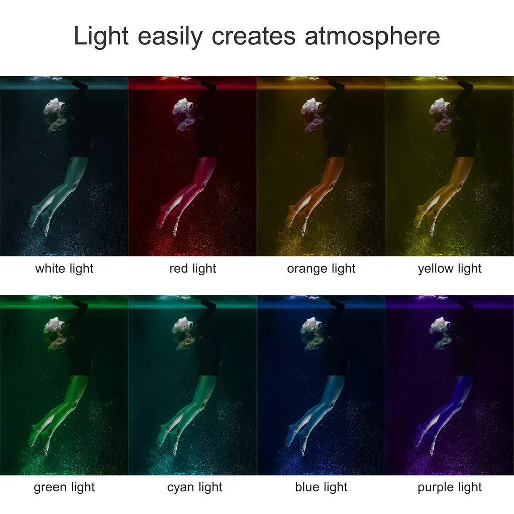 Andoer SL-20 Fluid RGB Fill Light LED Video Light 8 Modes CRI95+ Dimmable IPX8 Liquid 40M Built-in Rechargeable Battery for Diving Snorkeling Liquid Photography Video Replaceme