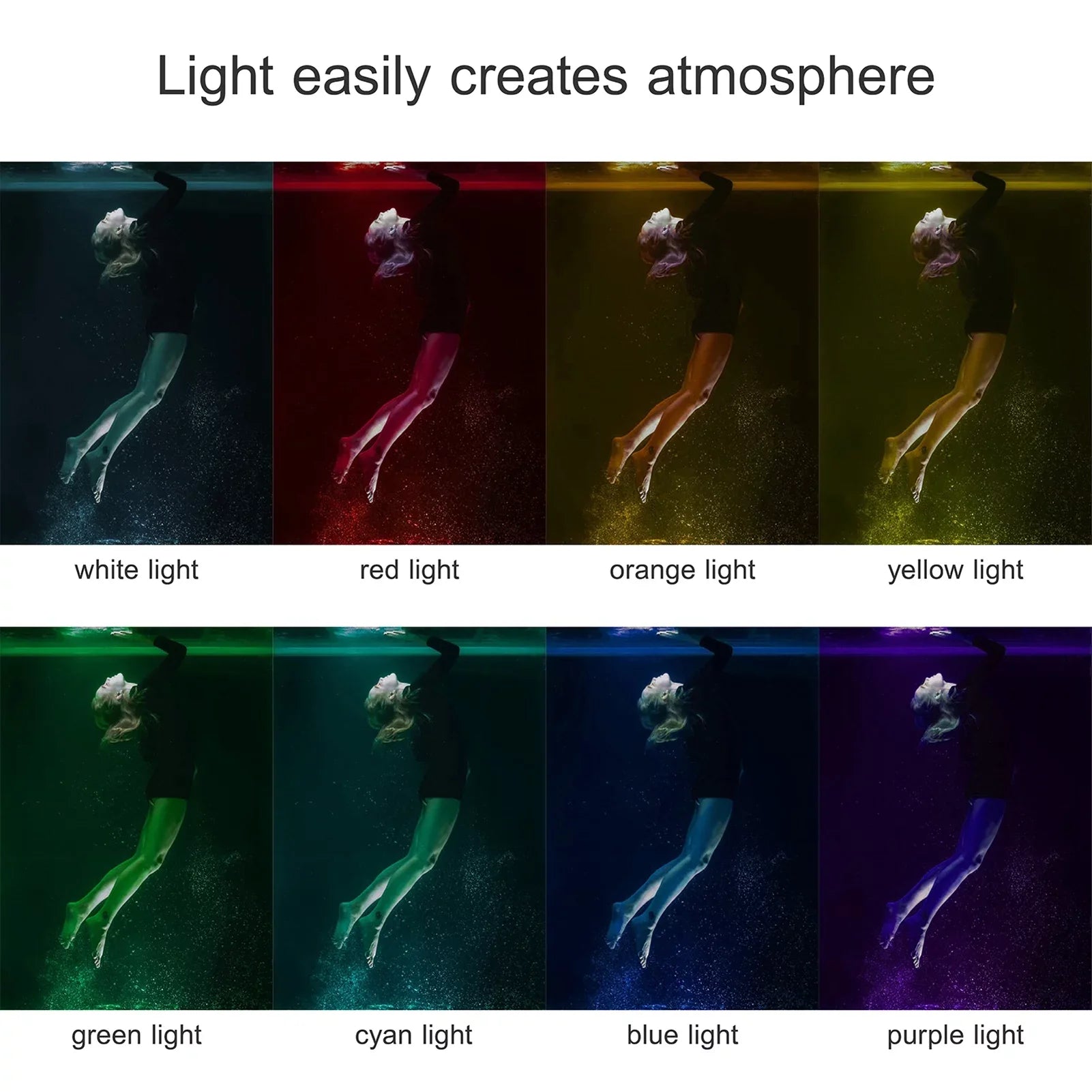 Andoer SL-20 Fluid RGB Fill Light LED Video Light 8 Modes CRI95+ Dimmable IPX8 Liquid 40M Built-in Rechargeable Battery for Diving Snorkeling Liquid Photography Video Replaceme