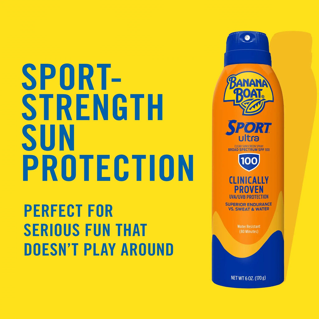 Banana Boat Sport Ultra SPF 100 Monitor Spray, 6oz | High SPF & Liquid Resistant