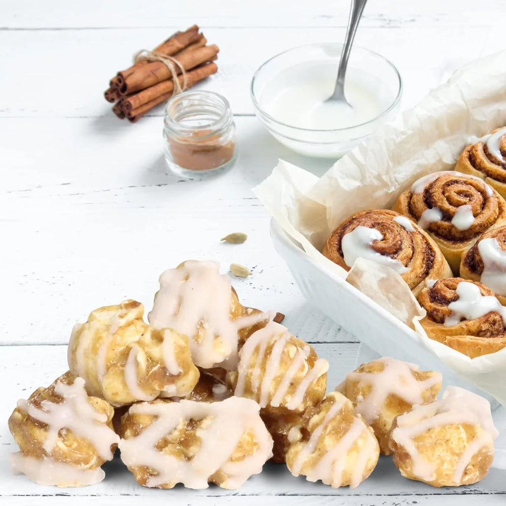 Grmet Cinnamon Swirl Popcorn By Its Delish, 5 Lbs Bulk Bag, – Festive Caramel Air Popped Sweet Crunchy Popcorn With White Glaze Corn Snack, Parties – Gluten Free, Vegan, Kosher