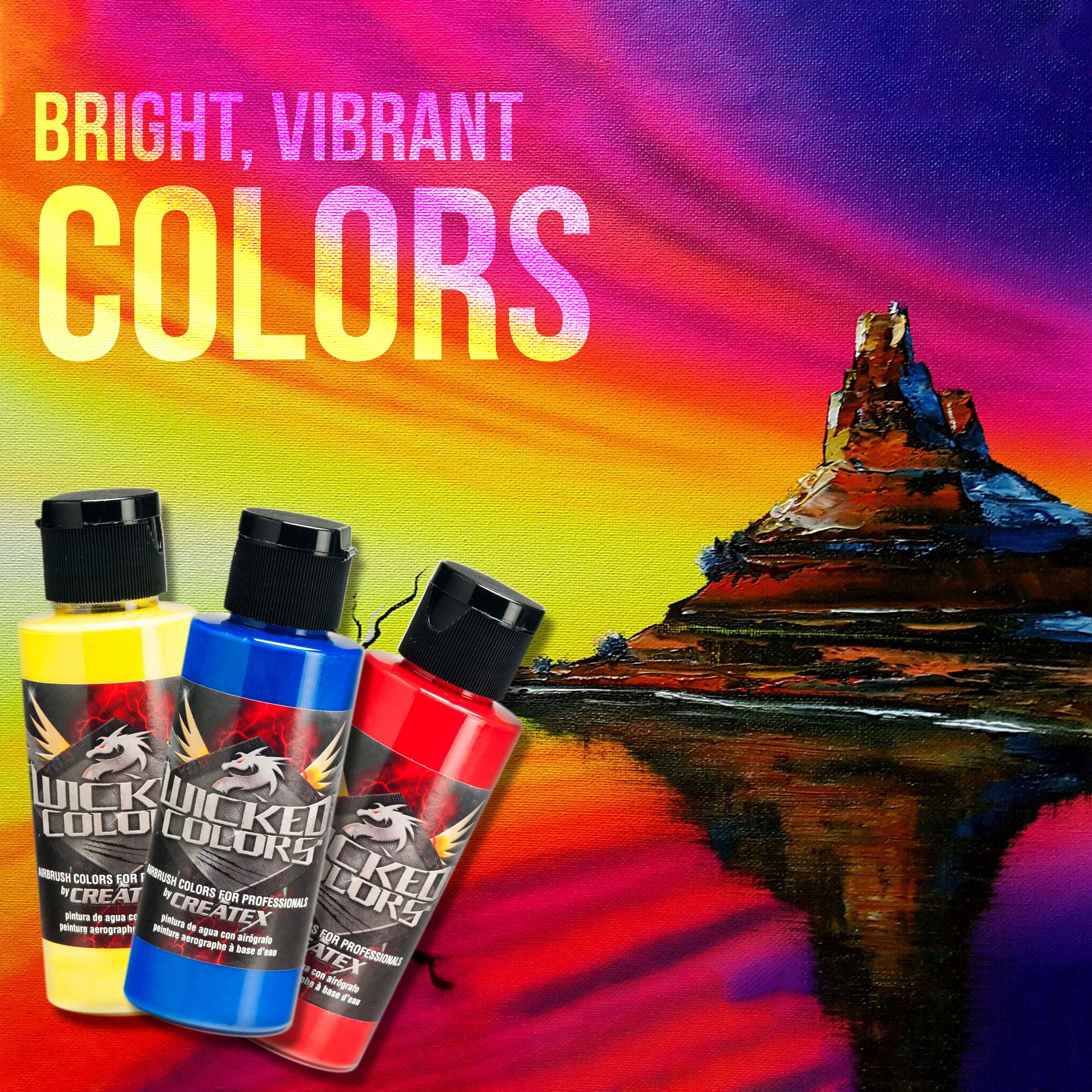 Professional Master G22, S68, E91 Airbrush Kit with Master Compressor TC-20, Air Hose & 6 Wicked Createx Colors