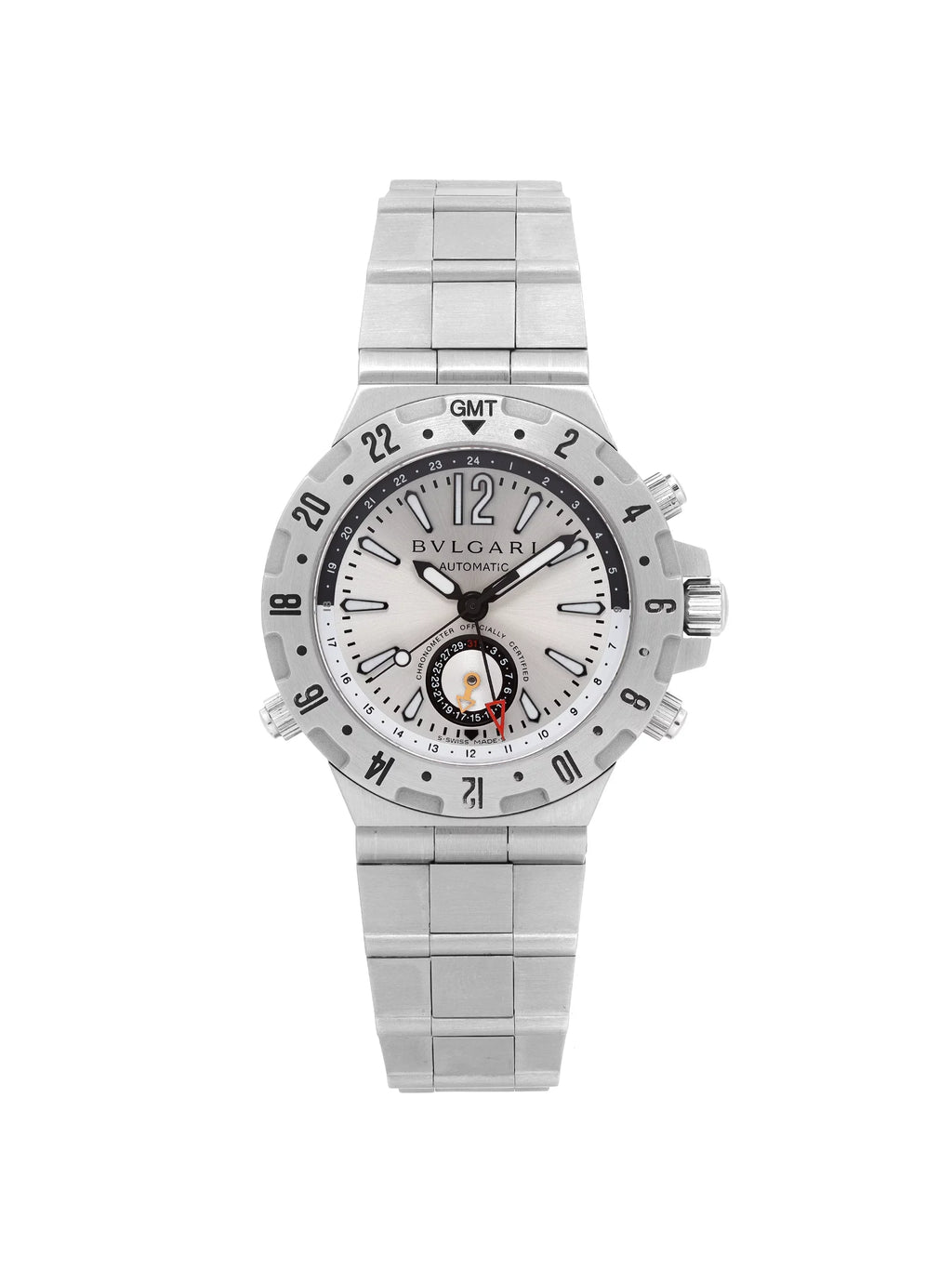 Bvlgari Diagono Professional GMT 40mm Steel Automatic Mens Watch GMT40S