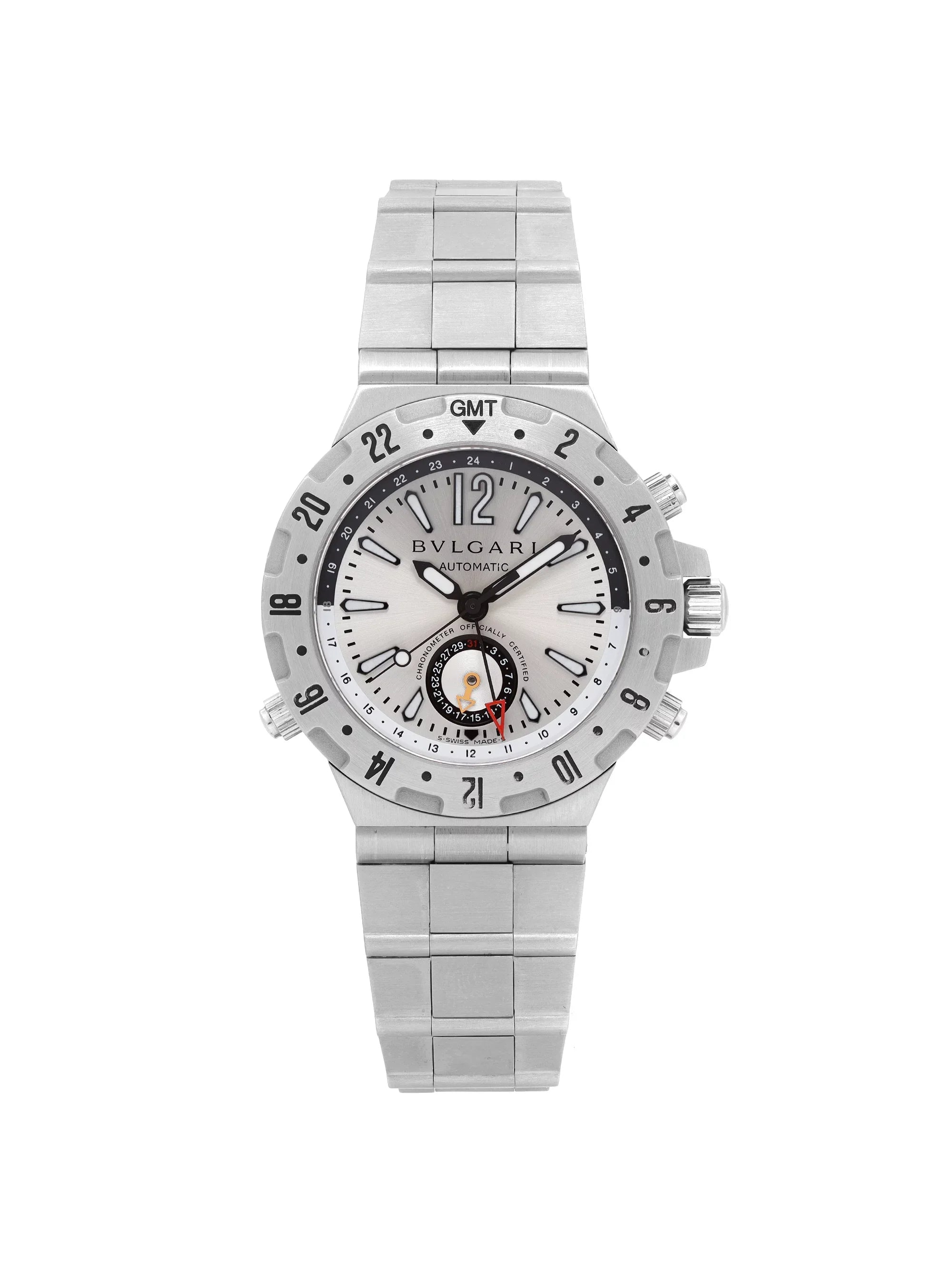 Bvlgari Diagono Professional GMT 40mm Steel Automatic Mens Watch GMT40S