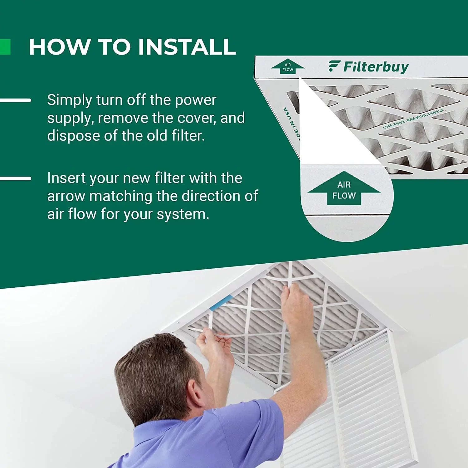 Filterbuy 10x24x1 MERV 11 Pleated HVAC AC Furnace Air Filters (5-Pack)