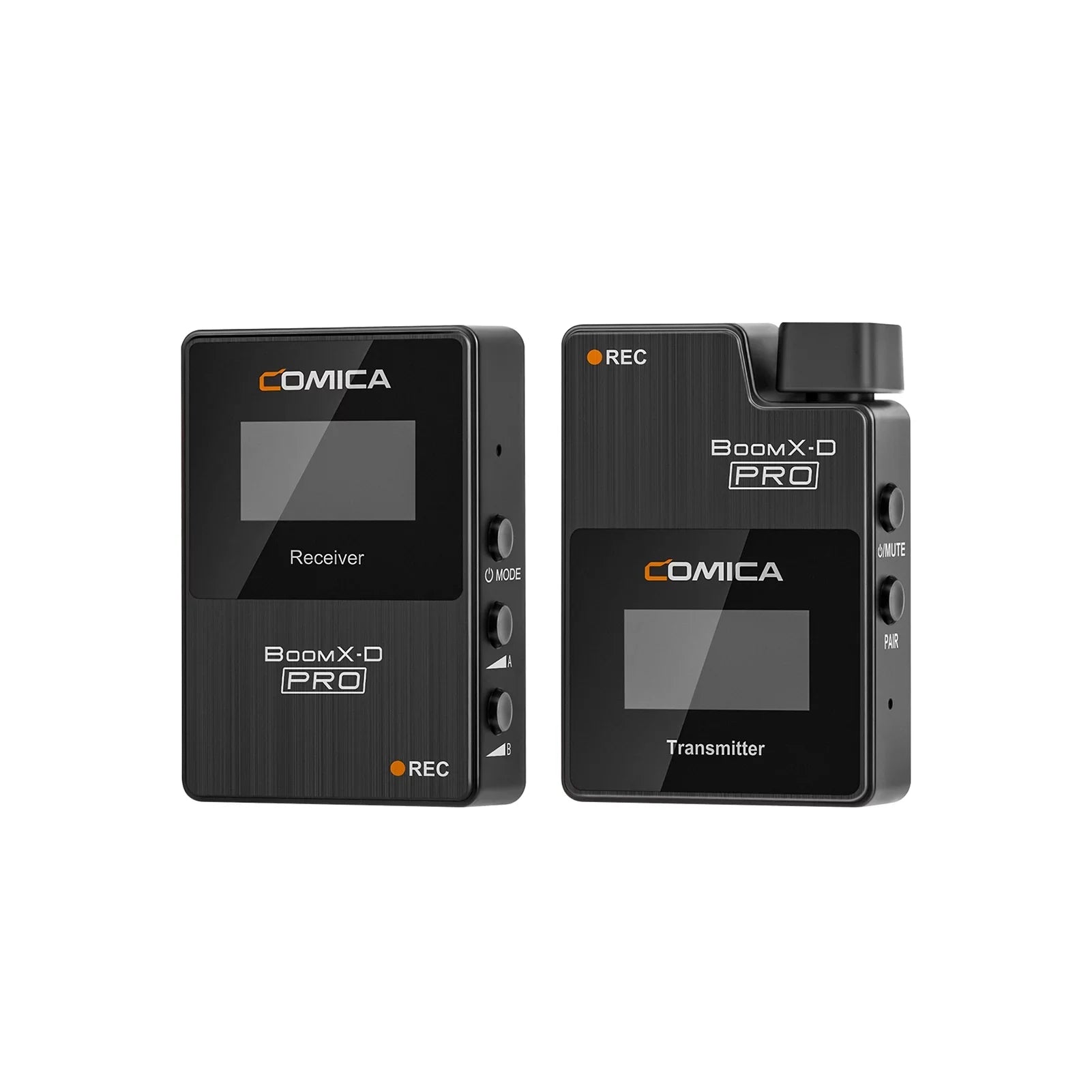 COMICA BoomX-D PRO D1 One-Trigger-One 2.4G Dual-Channel Wireless Microphone System Built-in 8G Memory Card Digital & Analog Output Modes 100M Effective for DSLR Mirrorless Cameras Smartpho