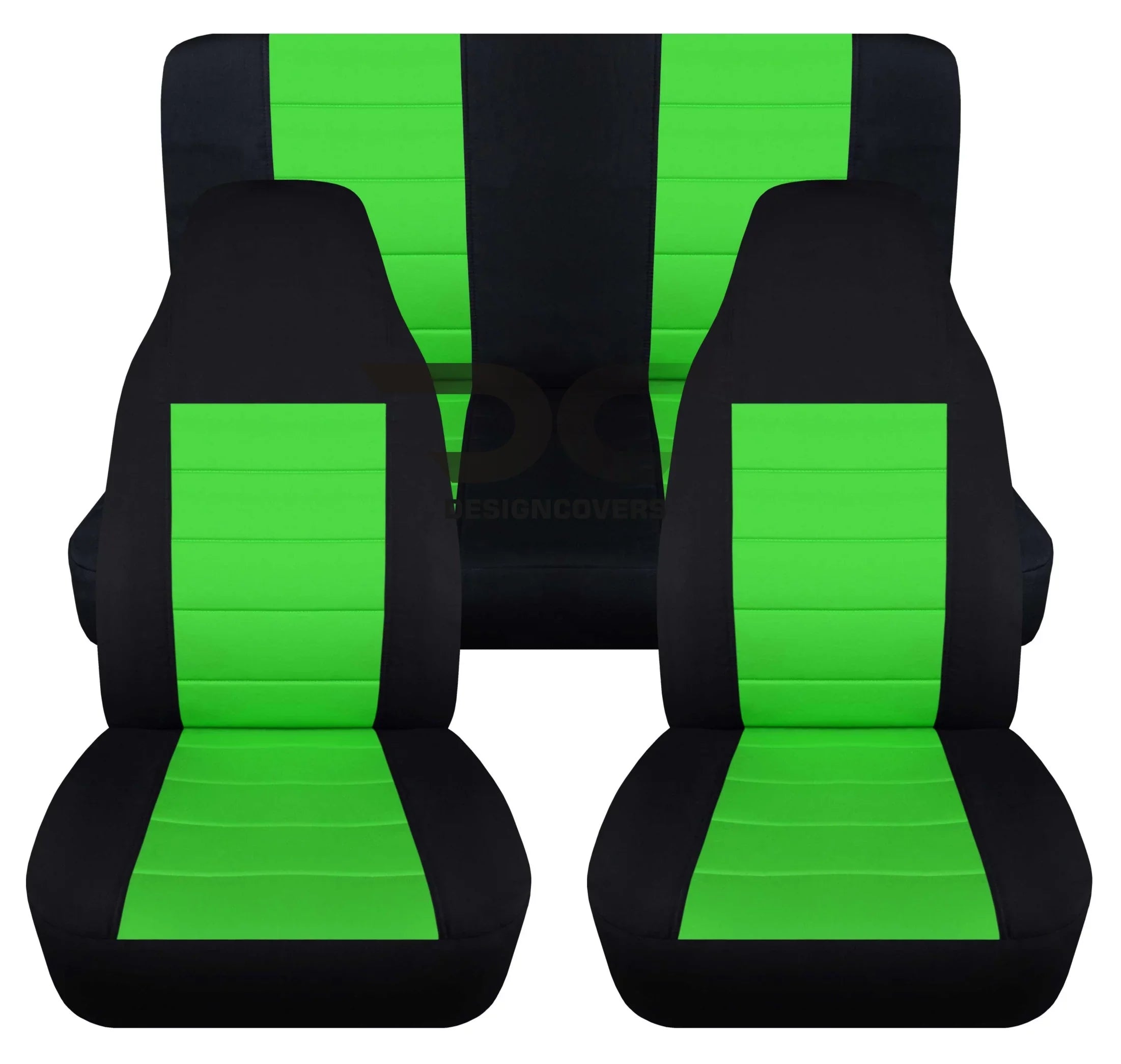 T240-Designcovers Compatible with 2003-2006 Jeep Wrangler LJ : Black and Lime Green - Full Set