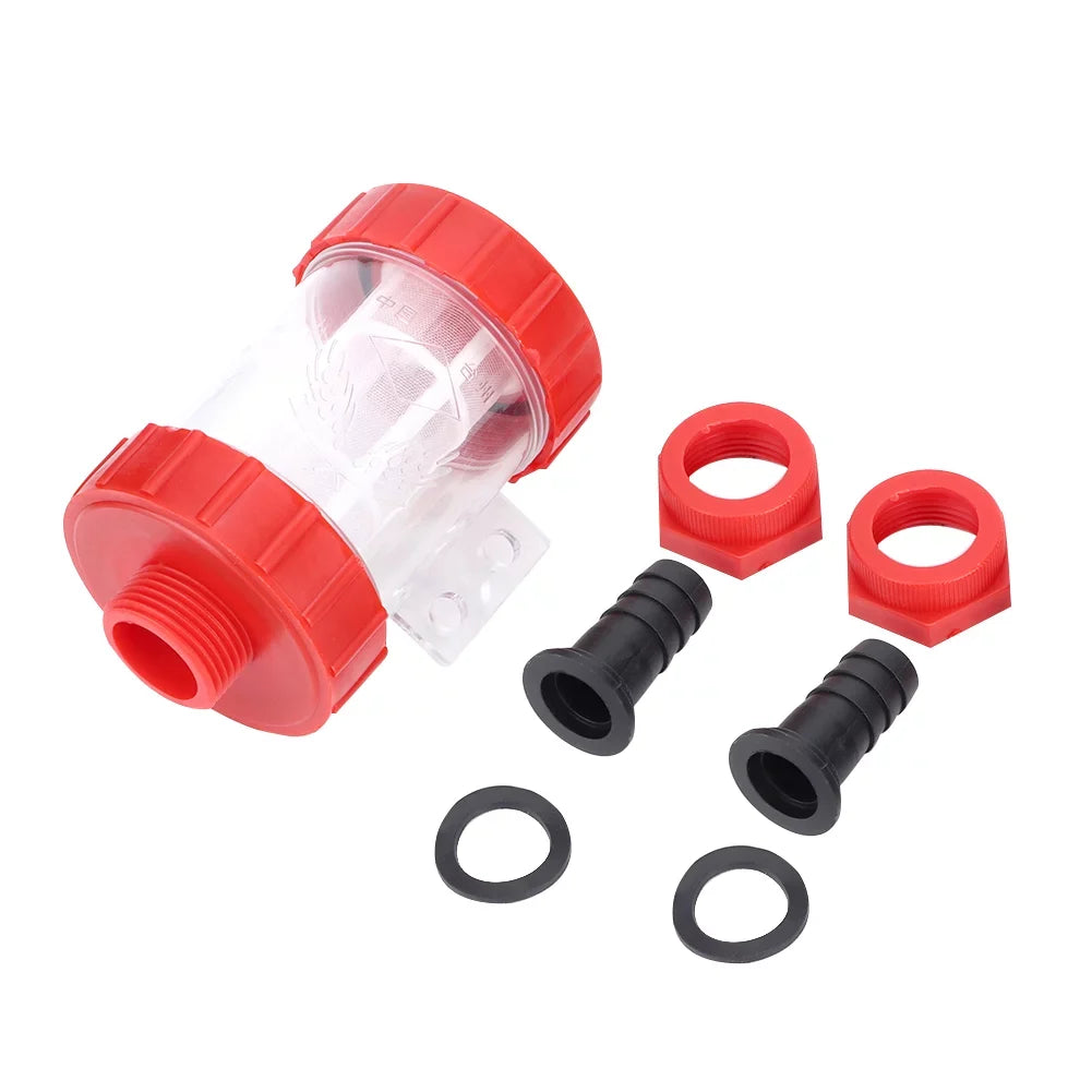 Tarente Agricultural In-Line Mesh Filter High Flow Fluid Pump Transparent Filter (G3/4in)