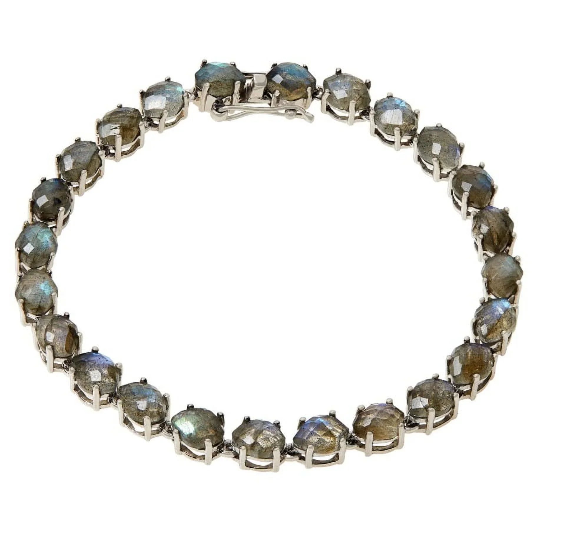Colleen Lopez Sterling Silver 7x5mm Labradorite Tennis Bracelet. 6-1/2"