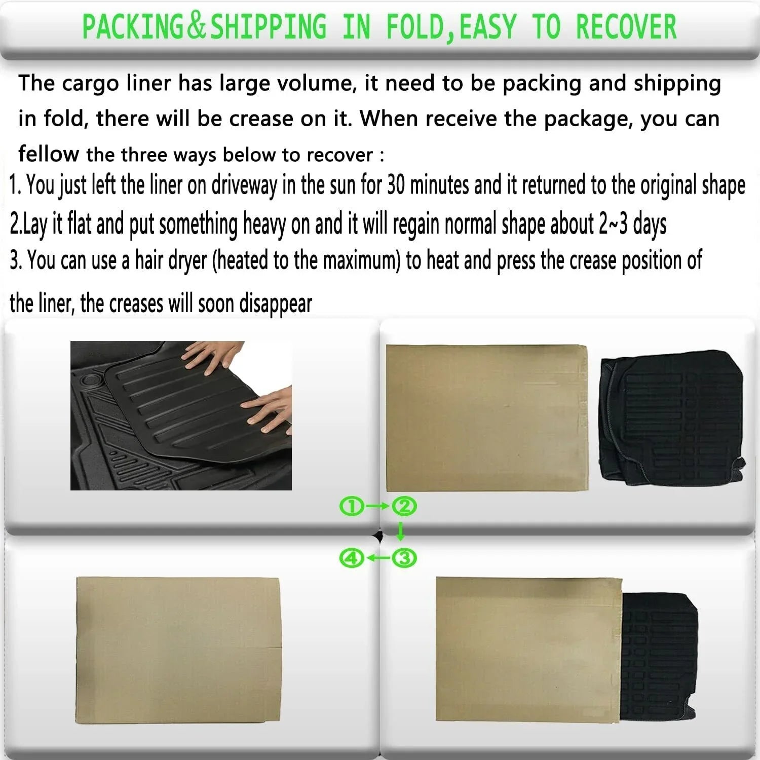 All Weather Protection Cargo Liner Cargo Trunk Mat for 2018-2023 BMW X3 Non 30e