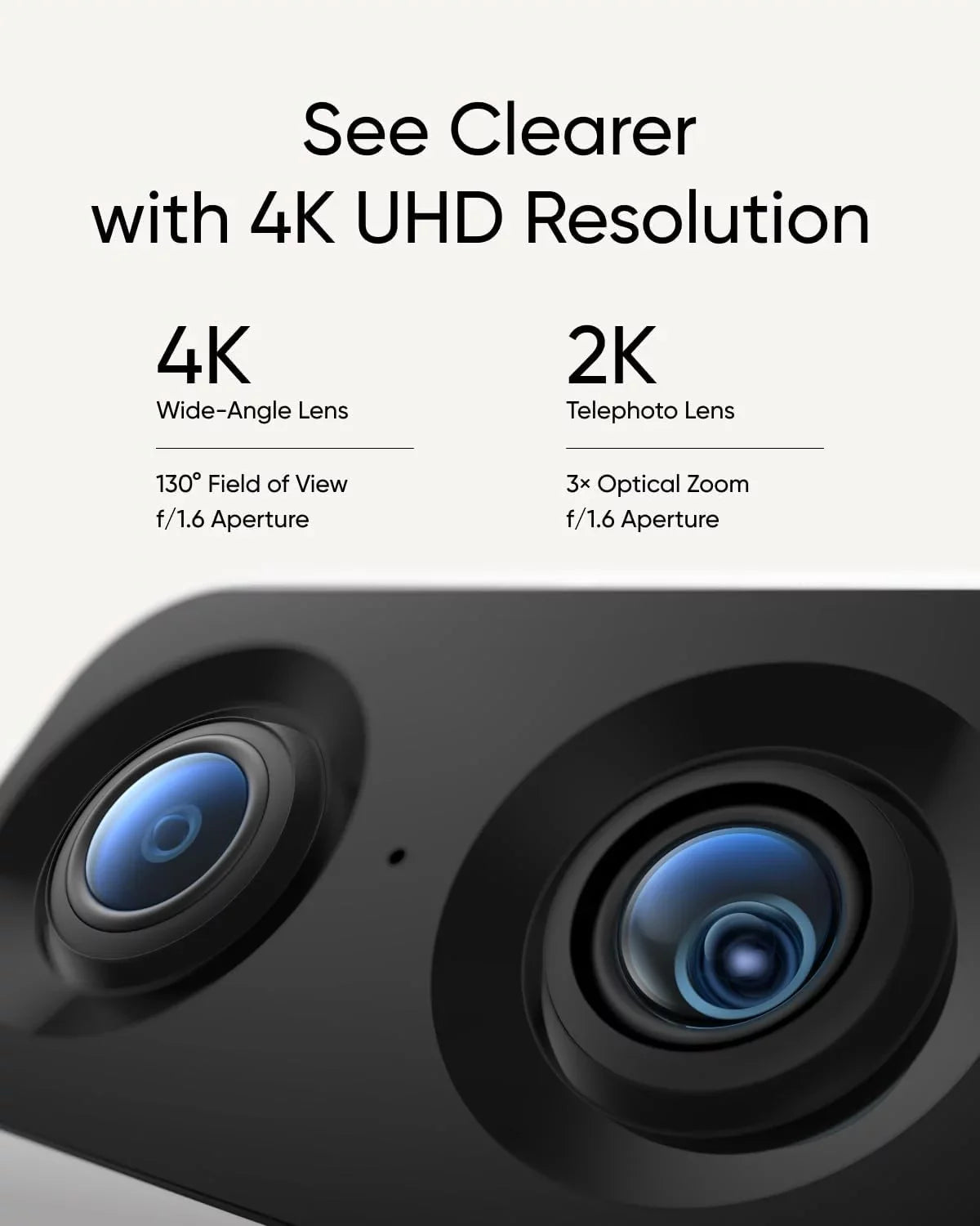 eufy Security Indoor Cam S350, Dual Cameras, 4K UHD Resolution Security Camera with 8× Zoom and 360° PTZ, Human/Pet AI, Ideal for Baby Monitor/Pet Camera/Home Security, Dual-Band Wi-Fi 6