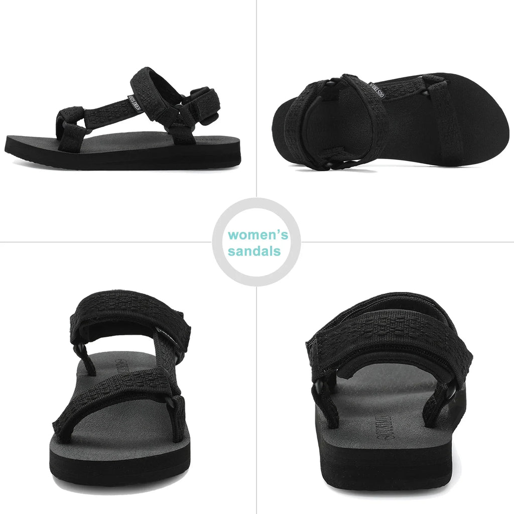 OUSIMEN Women's Sandals Casual Summer Quick-Drying Sandals with Arch Support Outdoor Hiking Sandals Light-Weight Shoes