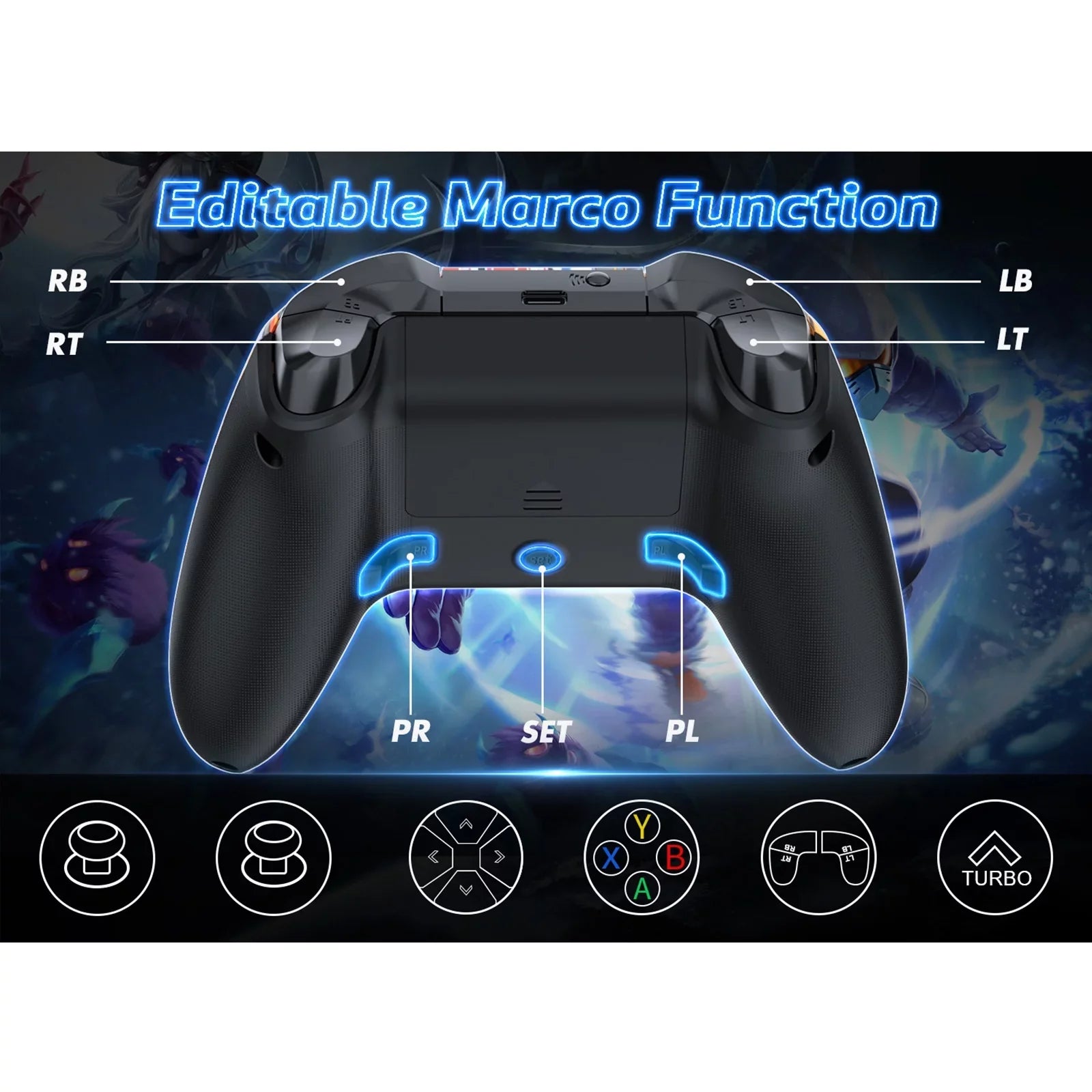 Bonadget 32Ft Wireless Xbox One Controller,Graffiti Custom Xbox Controller Built-in Dual Vibration and 3.5mm Audio Jack with TURBO Function - Compatible with Xbox One S/X/Xbox Series X/S/Window PC
