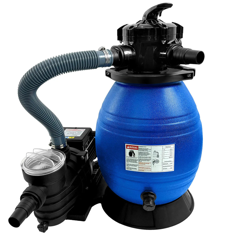 JSTUOKE 13" Pool Sand Filter, 6 Way Valve High-Flo Sand Filter Pump System w/ 3/4HP Pool Pump, Filter up to 10,000GAL Above Ground Swimming Pool