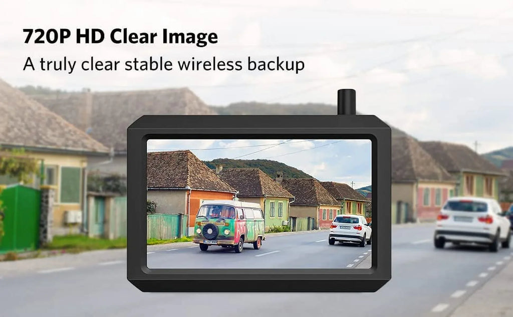 K7 Pro HD Wireless Backup Camera Kit with Dual Camera, 5″ TFT-LCD HD Monitor and Fluid Rear View Camera for Car, SUV, Van, Mini RV, Pickup