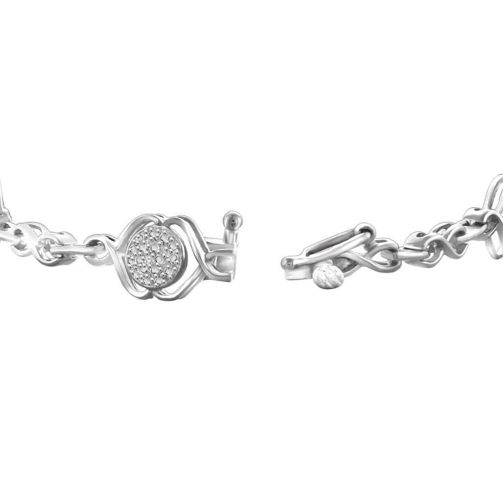 Sterling Silver Round-cut White Diamond Accent Bracelet