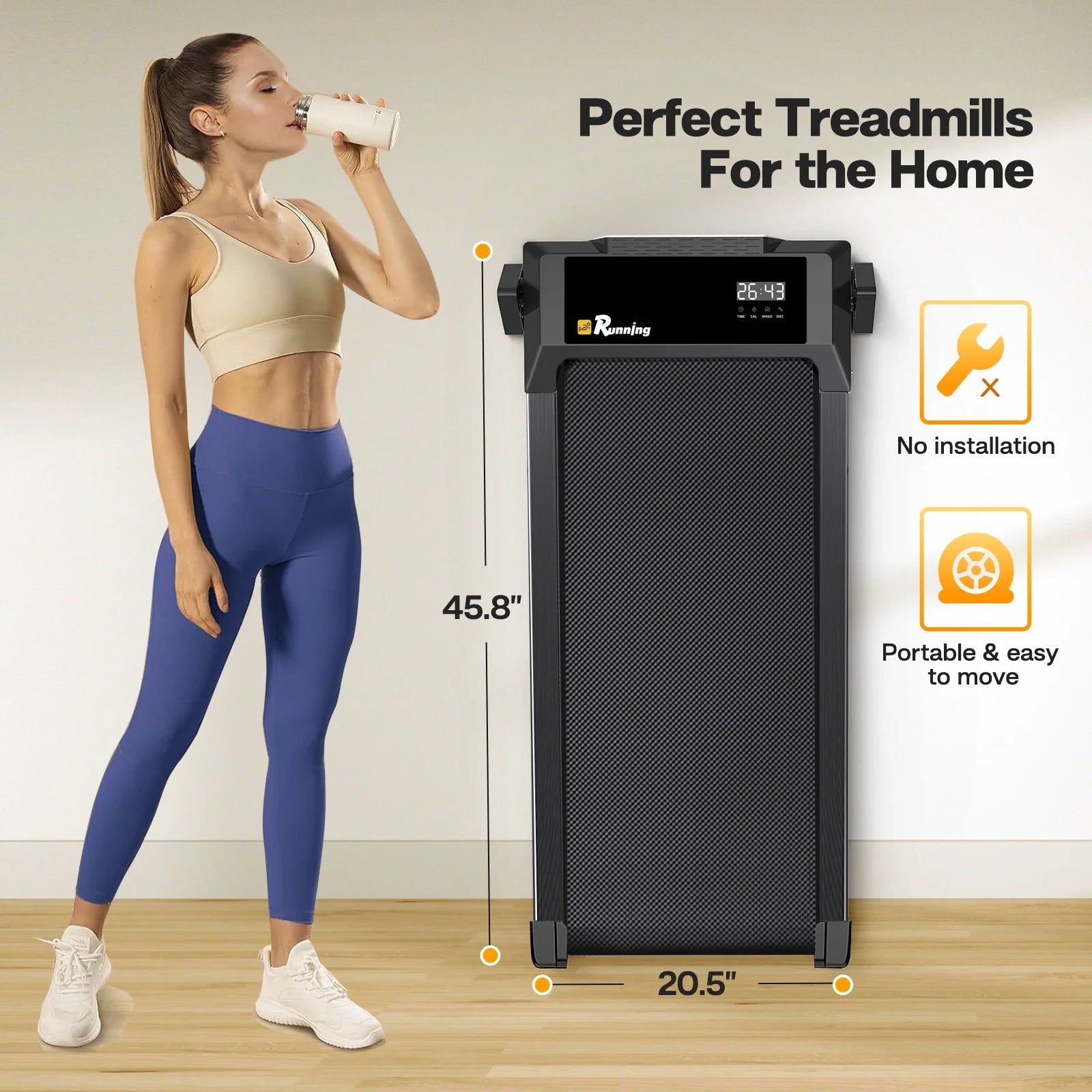 Treadmills Walking Pad Incline Remote Control and LED Display Electric Machine