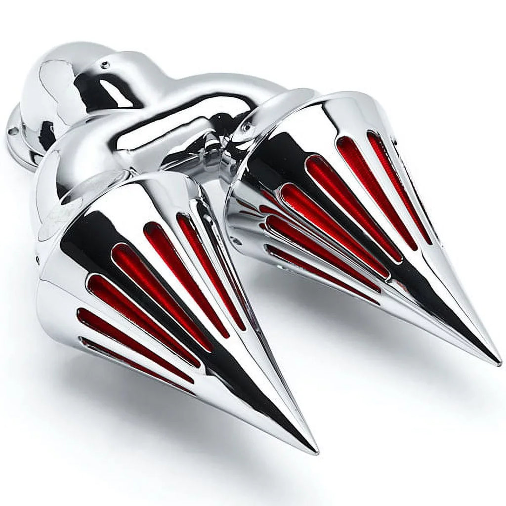 Krator Chrome Dual Spike Intake Air Cleaner Filter Kit Compatible with Harley-Davidson Sportster Custom Applications