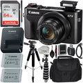 PowerShot G7 X Mark II Digital Camera (Black) with Essential Accessory Bundle - Includes: SanDisk Ultra 64GB SDXC Memory Card, Extended Life Replacement Battery, Tripod, Carrying Case & More