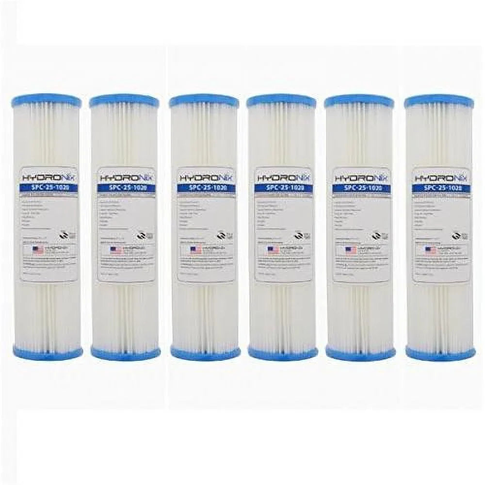 20 Micron Standard 10 Inch Pleated Sediment Filter 6 Pack