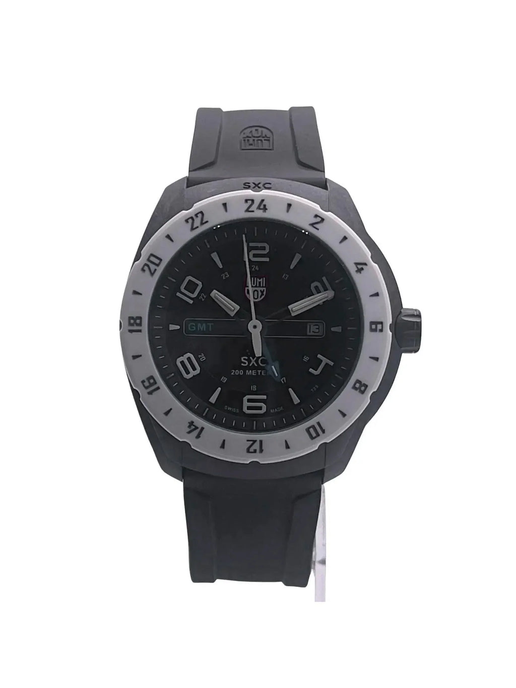 Pre-owned Luminox SXC Space PC GMT Black Dial Carbon Quartz Watch XU.5027 (Good)