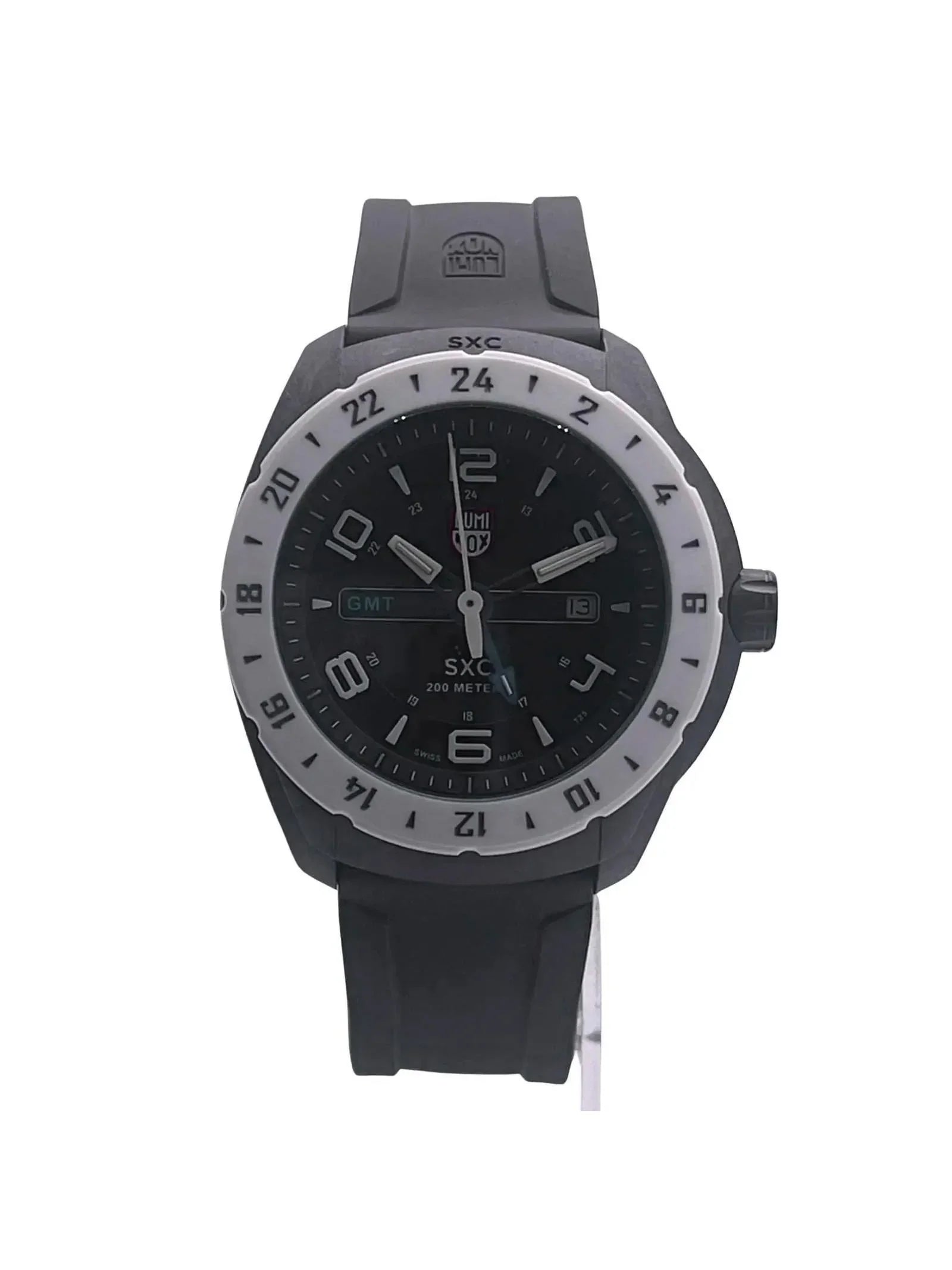 Pre-owned Luminox SXC Space PC GMT Black Dial Carbon Quartz Watch XU.5027 (Good)