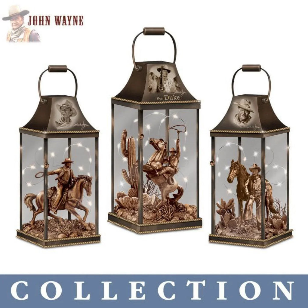 The Bradford Exchange Justice Personified John Wayne Hollywood Luminary Lantern Collection 9 to 10-inches