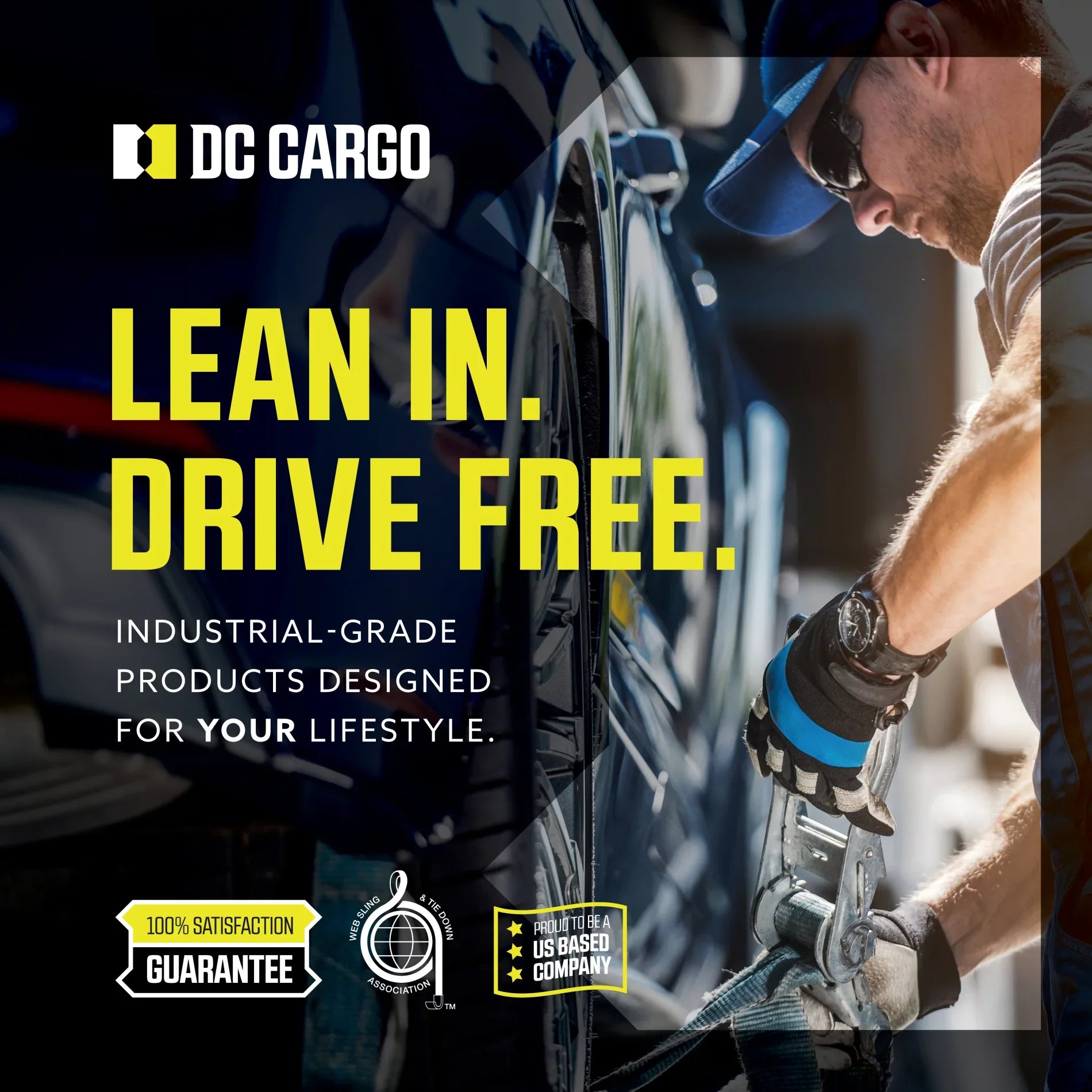 "TEN 2"" x 20' E Track Cam Straps, Sturdy Cam Buckle Strap Cargo TieDowns, Heavy Duty Blue Polyester Tie-Downs, ETrack Spring Fittings, Tie Down Motorcycles, Trailer Loads, by DC Cargo Mall"
