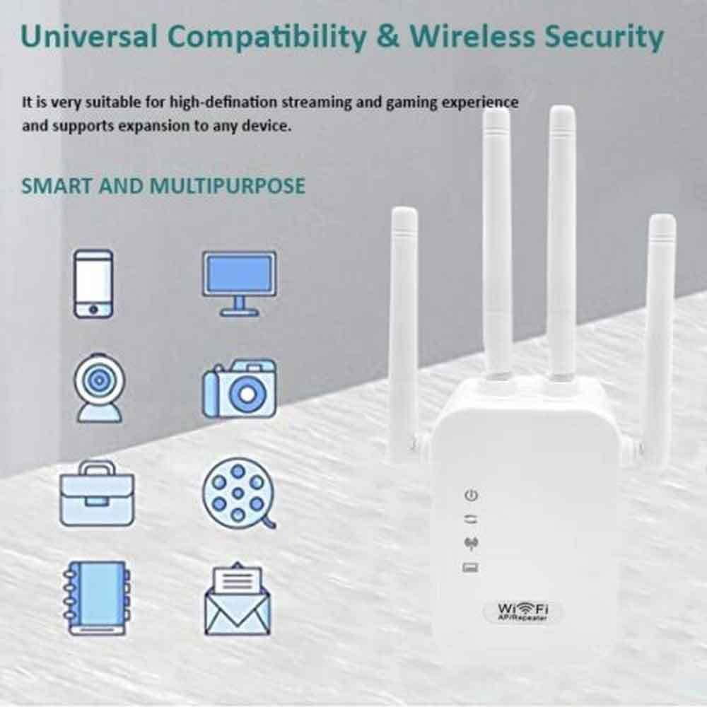 NIFFPD WiFi Extender, WiFi Booster, WiFi Repeater，Wifi Extenders signal Booster for Home Internet Booster 1200Mbps Dual Band (5G / 2.4 GHz) Up to 8,574sq.ft White