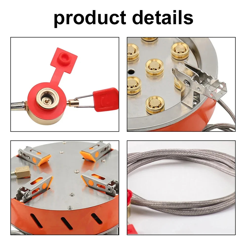 ZYZY 12-Core Camping Stove, Windproof and High-Power Gases Stove - Outdoor Furnace for Camping