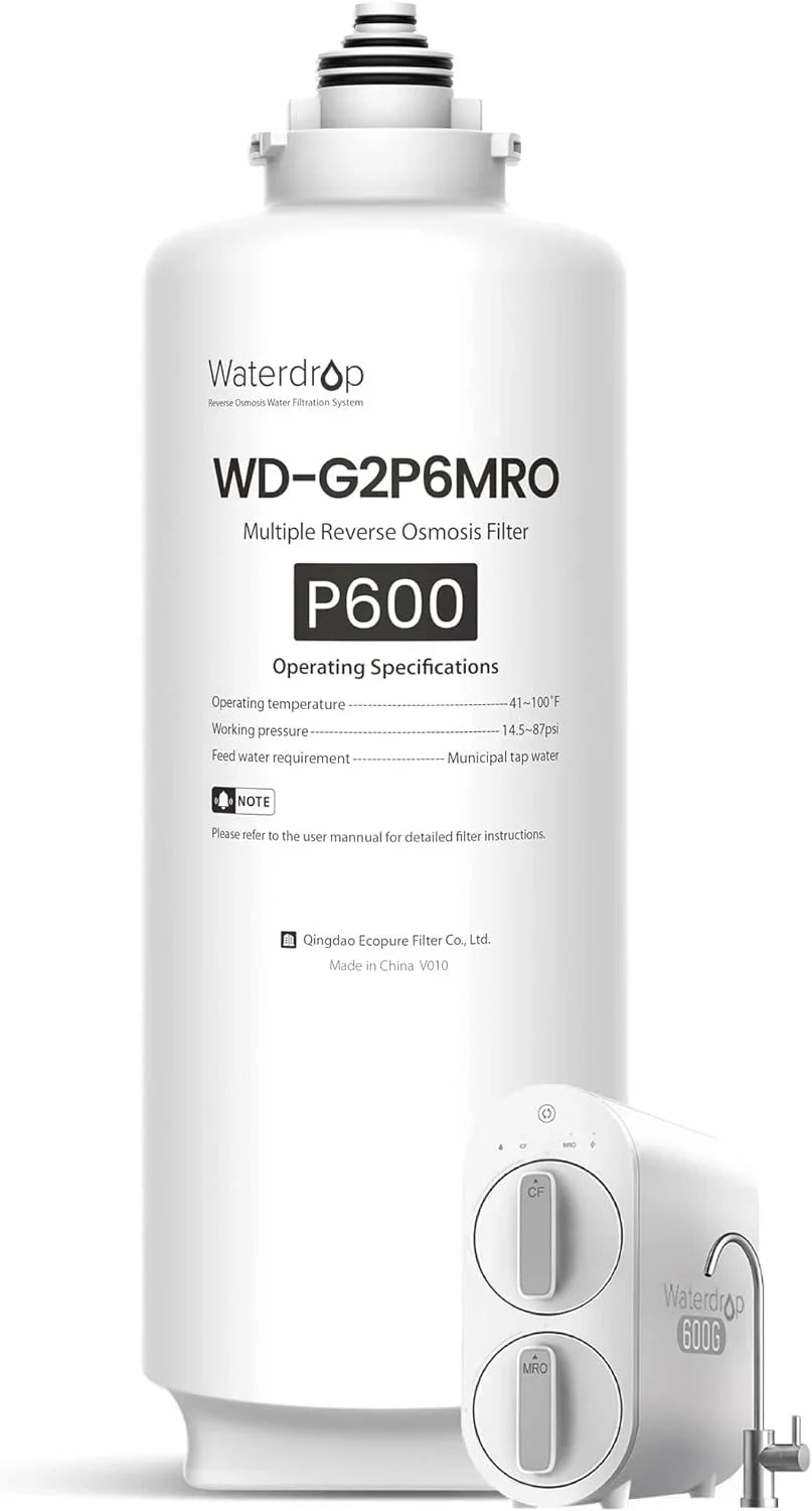Liquid WD-G2P600-RO Filter, Replacement for WD-G2P600-W Reverse Osmosis System, 2-year Lifetime, Reduce PFAS