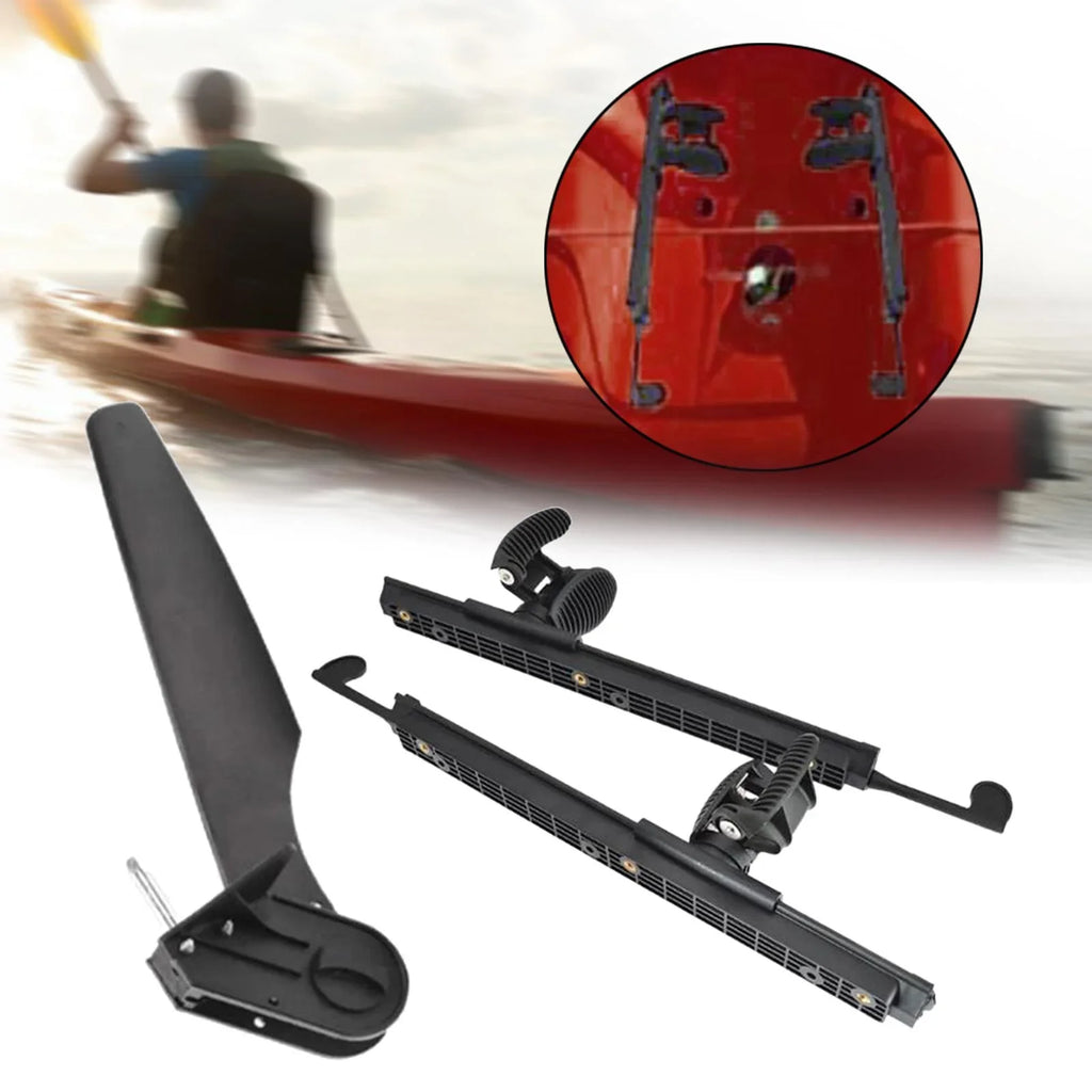 kesoto Kayak Rudder Kayak Foot Pegs Boat Tail Liquid Rudder with Foot Brace Pedals for Fishing Boat Canoeing Marine Accessories