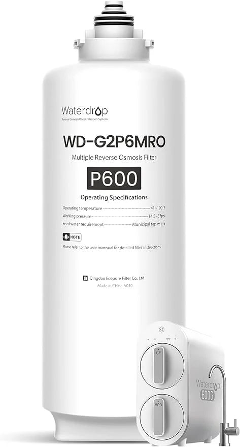 Liquid WD-G2P600-RO Filter, Replacement for WD-G2P600-W Reverse Osmosis System, 2-year Lifetime, Reduce PFAS